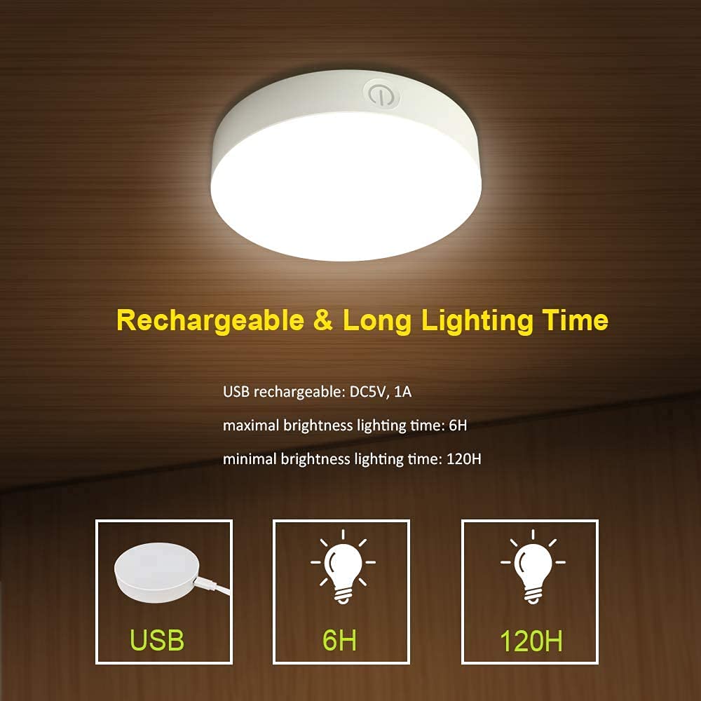 Night Lights Motion Sensor LED Night Light USB Rechargeable Under Cabinet Lights Auto On/Off for Bedroom Stairs Closet Wall Lamp (Color : Warm White)