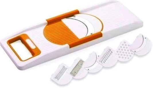 6 in 1 Slicer & Grater with Safety Holder & Extra Sharp V Blade
